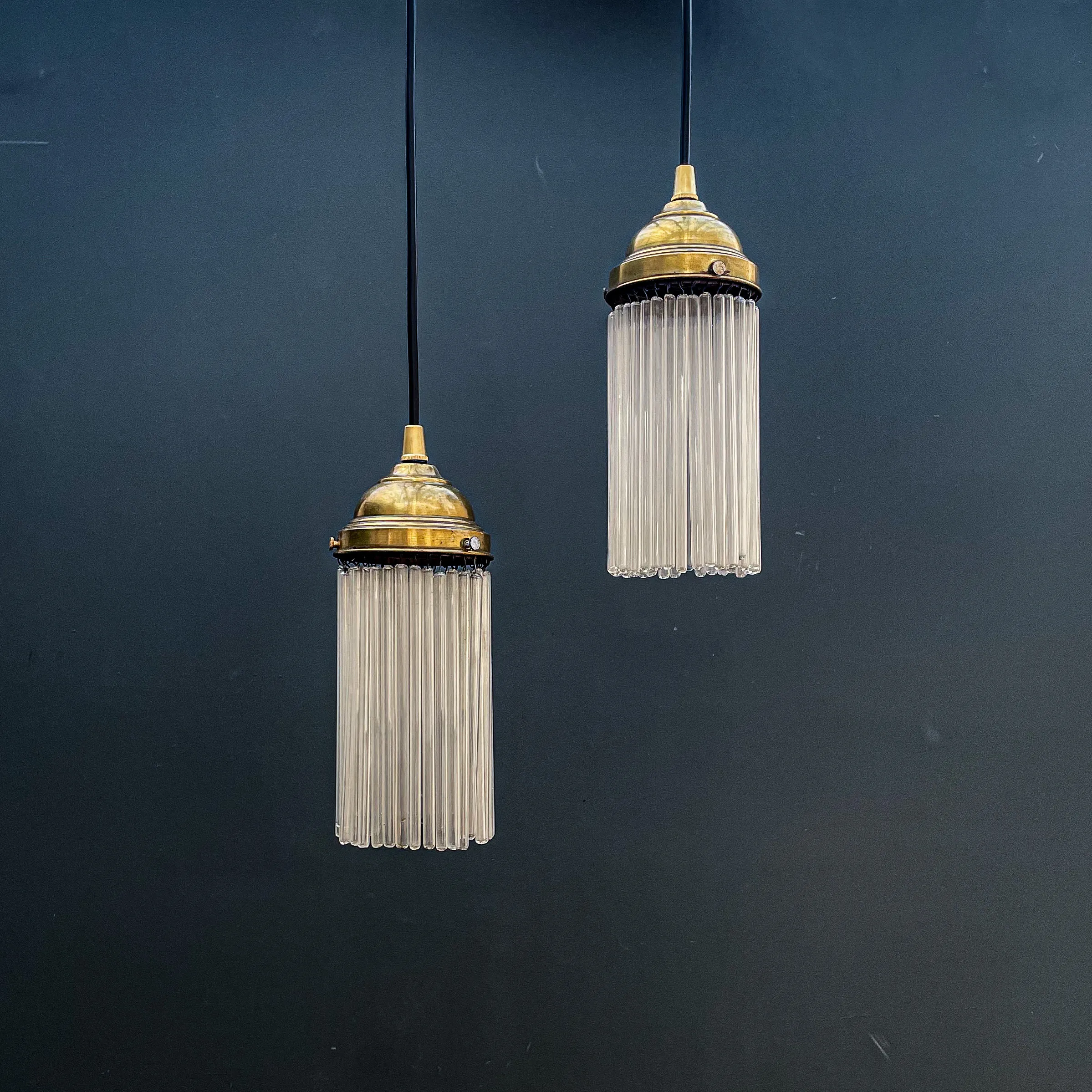 double suspension verre tiges transparentes