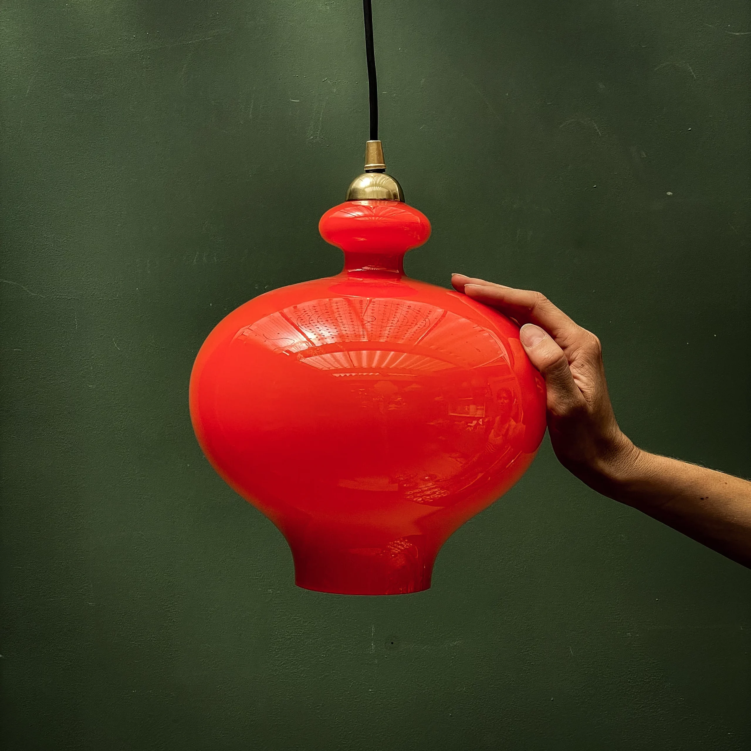 suspension orange verre