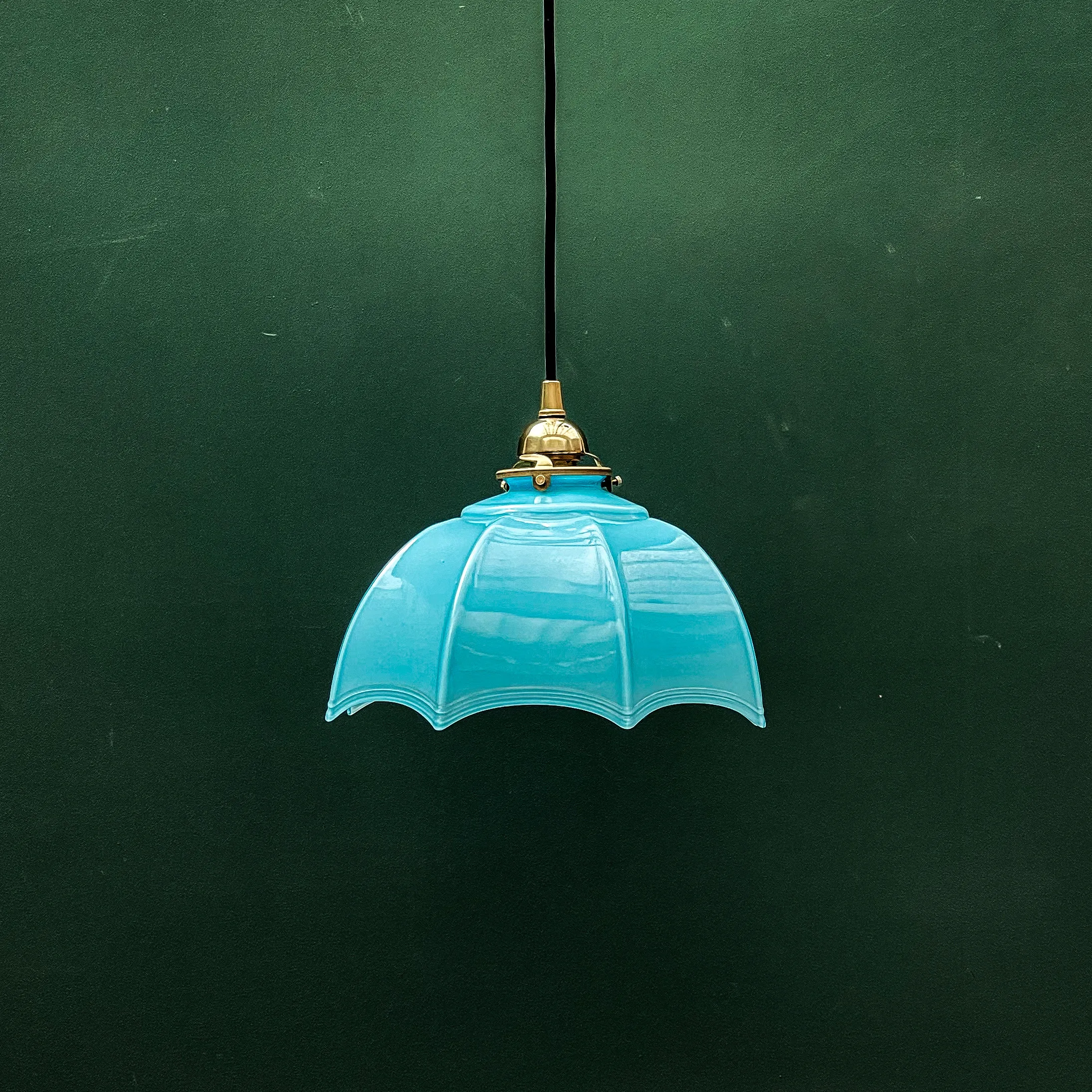 verre bleu ciel cloche suspension
