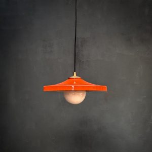 Suspension double cloche ambrée